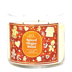 Bath & Body Works Spiced Gingerbread 3-Wick Candle in jar fills room with warm holiday aroma