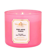 Vela Bath & Body Works White Barn 3-wick Pink Apple Punch para sala con aroma intenso