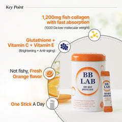 BB LAB Collagen Glutathione White Orange Stick packaging close-up highlighting convenience.
