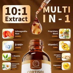 BBEEAAUU cortisol supplements focus energy drops for steady daytime energy.