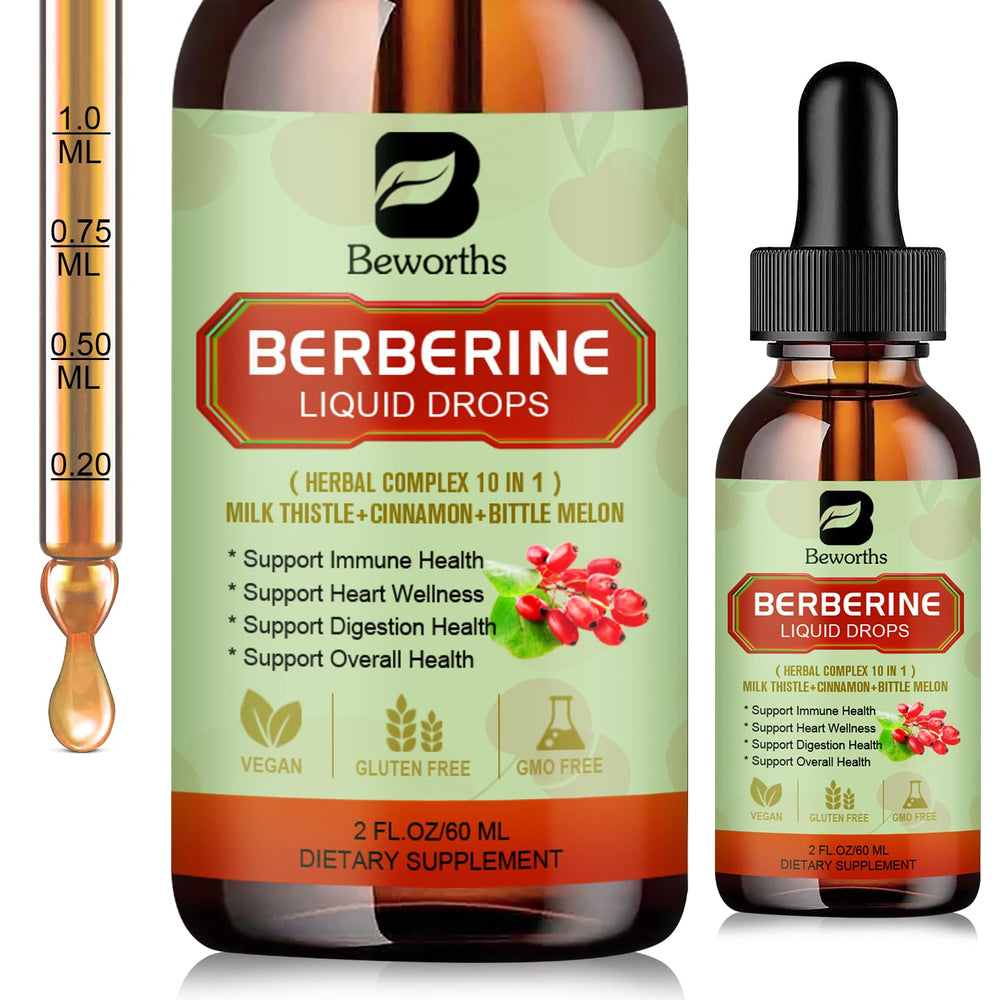 B BEWORTHS Berberine HCL drops bottle for daily digestion support