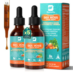 B BEWORTHS Sea Moss Drops bottle with chlorophyll for daily immune support.