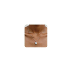 BBPM worry stone necklace front view in silver, ideal for daily stress relief as a stylish accessory