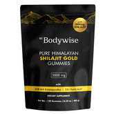 Be Bodywise Shilajit Gold Gummy bottle closeup showing energy support