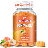 BeElevated Curcumin Turmeric Gummies bottle with peach flavor supports daily wellness.