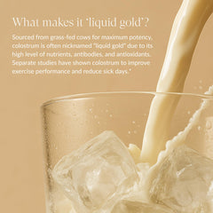 Beam Colostrum Powder IgG growth factors closeup signals quality and nutrient density.