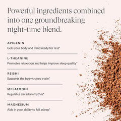 Beam Dream Sleep Powder stirred into a glass promotes a soothing pre-bed ritual.