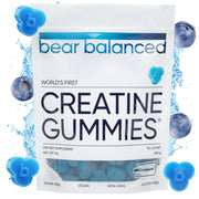 Bear Balanced Creatine Gummies bottle front displaying a low calorie formula for daily energy