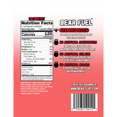Bear Fuel Protein Gummies fruit variety display with zero added sugar.