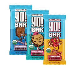 Bearded Brothers Yo! Bar packaging shown, a kid-friendly gluten-free snack.