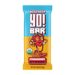 Bearded Brothers Yo Bar strawberry packaging, vegan organic kids snack for lunchboxes