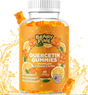 Beary Fine Quercetin with Bromelain gummies bottle front for immune support.