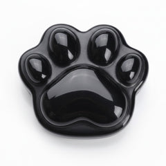 BEAUSIOO Obsidian animal paw worry stone close-up of polished surface highlighting gloss for daily use
