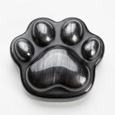 BEAUSIOO silver sheen obsidian animal paw worry stone for calming tactile grip.
