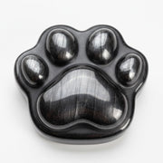 BEAUSIOO silver sheen obsidian animal paw worry stone for calming tactile grip.
