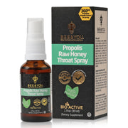 Bee & You Propolis Throat Spray 1oz bottle for on-the-go throat support.