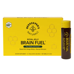 Beekeeper's Naturals B.LXR Brain Fuel bottle for focused study sessions.