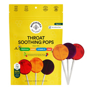 Beekeeper's Naturals Kids Throat Lollipops packaging shows clean ingredients for kid-friendly use.