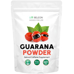 Beleon Guarana Powder bottle provides steady, natural energy.