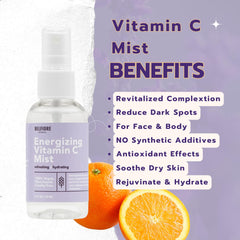 Belfiore Herbal Vitamin C Mist Set on skin showing light hydration.