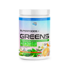 Believe Supplements Superfoods+Greens Orange Vanilla bottle for daily nutrition support