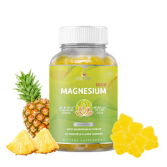 BeLive magnesium gummies 200mg pineapple bottle pour, evokes a calm evening routine.