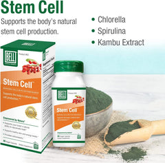 Bell Stem Cell Supplements capsules close-up ready for daily use.