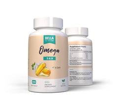 Bella All Natural softgels 200-count bottle showcasing convenient, easy-to-take capsules.