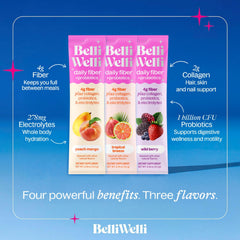 Belli Welli travel-pack ten packets showing portable gut health options.