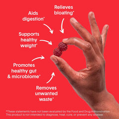 Close-up of Bellway gummies showing raspberry-lemon flavor and texture.