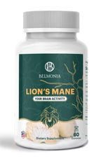 Belmonia Lion's Mane gummies packaging promotes daily focus.