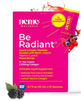 BeMe Liquid Collagen Berry Sachet, travel-friendly beauty booster in a single berry-flavored packet
