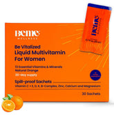 BeMe liquid multivitamins packaging for on-the-go use supports daily maintenance