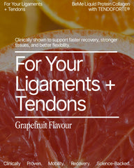 BeMe Tendon supplements packaging showing compact, on-the-go format.