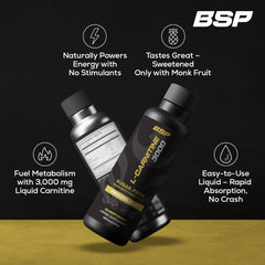 Piña Colada flavored Benavidez Carnitine 3000 Liquid bottle with tropical vibe