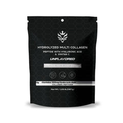 Benavidez Collagen Peptides unflavored bottle pouring for daily beauty and mobility support