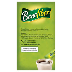 Benefiber powder dissolves clear in liquids without altering taste.