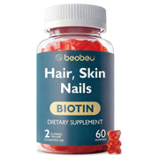 Beobeu Biotin Gummies bottle front shows branding and daily beauty support.
