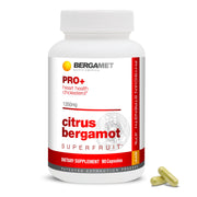 BergaMet Citrus Bergamot PRO+ bottle on display showcasing high potency 200 to 1 extract for daily use