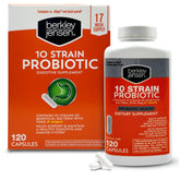 Berkley Jensen probiotic bottle with capsules for daily digestive support