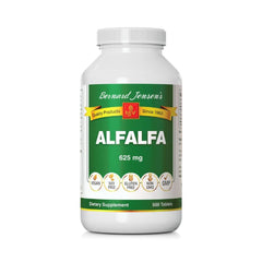 Bernard Jensen's Alfalfa Leaf Tablets bottle for convenient daily nutrition.