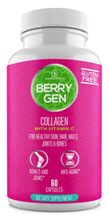 Berry Gen Restore bottle with capsules on counter for daily use