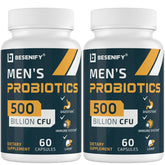 Besenify Probiotics for Men bottle with label emphasizing potency