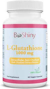 BeShiny L-Glutathione bottle for daily skin brightening and detox support.