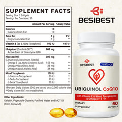 Besibest omega-3 CoQ10 softgels highlighted for balanced nutrition