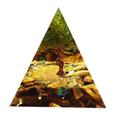 Besorgone Peridot Tree of Life Orgone Pyramid with Tiger Eye Stone in gift box.
