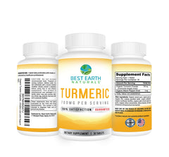 Best Earth Naturals turmeric tablets closeup for easy daily use