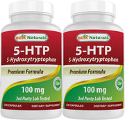 Best Naturals 5-HTP bottle hero image for daily mood balance support.