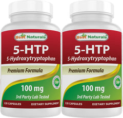 Best Naturals 5-HTP bottle hero image for daily mood balance support.