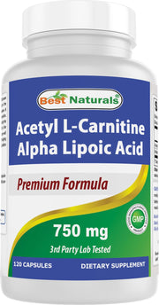 Best Naturals Acetyl L-Carnitine and Alpha Lipoic Acid bottle for daily use.